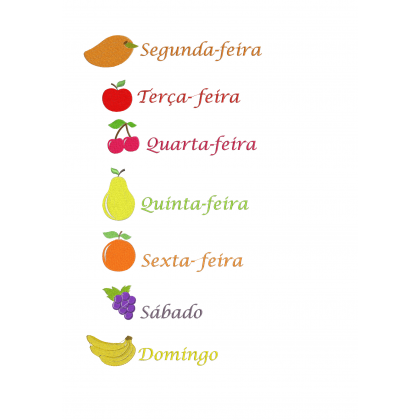 Matriz de Bordado Kit  Semaninha Fruta 